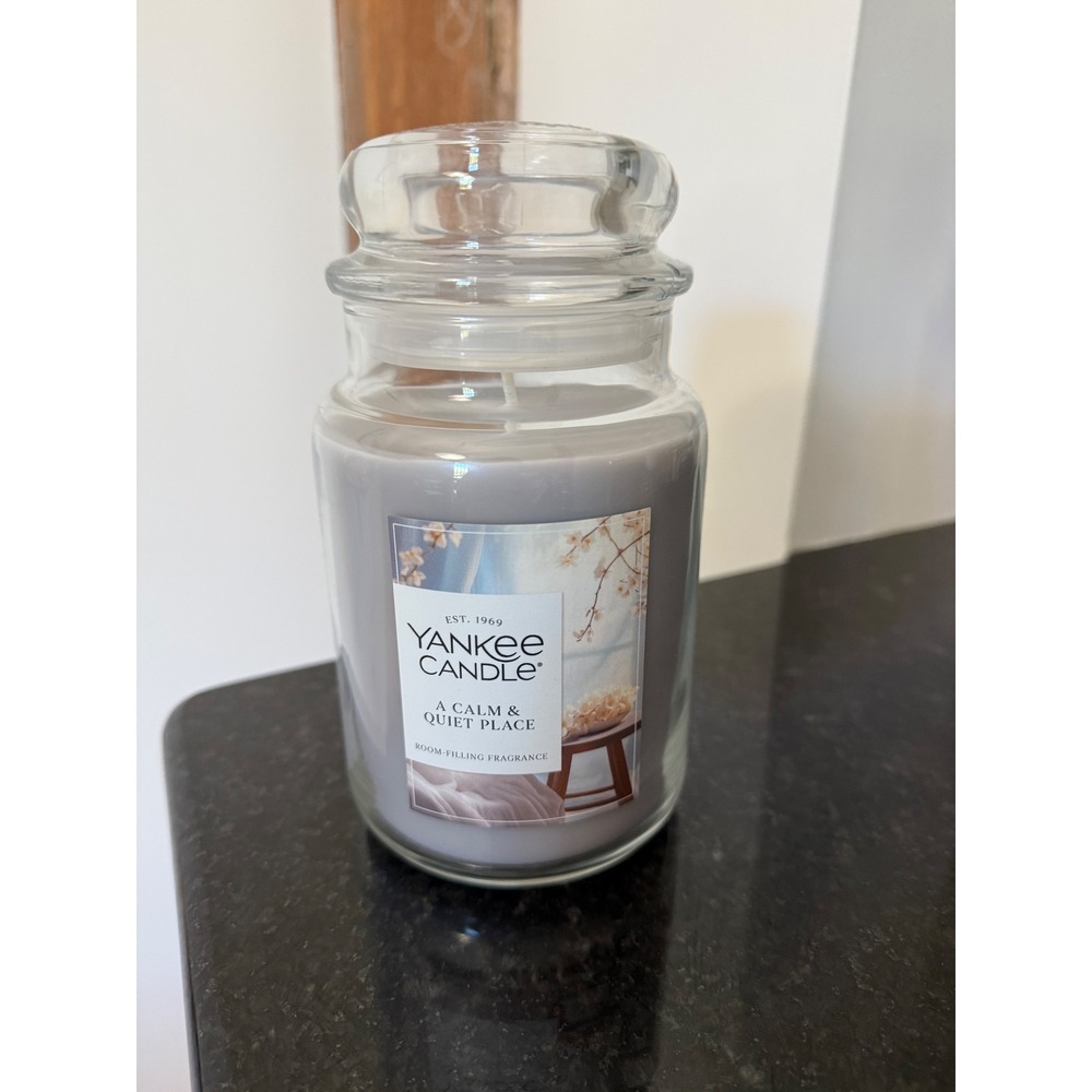 Yankee Candle A Calm & Quiet Place Large Jar Scented Candle 22oz Lavender Grey